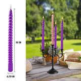 Christmas Advent Taper Candles Set of 4, 3 Purple 1 Pink Candles Pack, Glossy Metal-Look Long Advent Candle Sticks, Dripless Taper Candles, Holidays, Church, Devotional