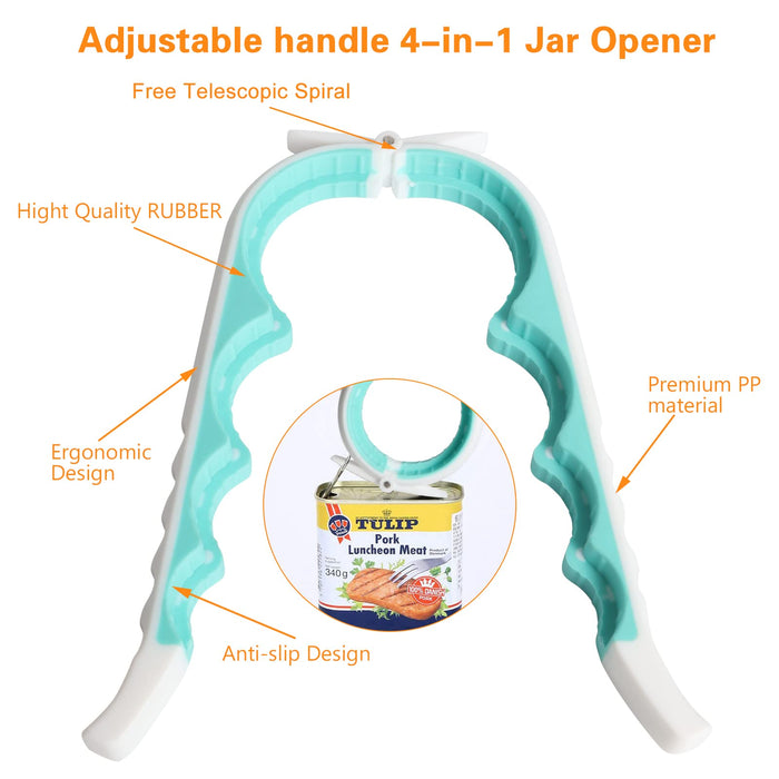 MEYUEWAL Jar Opener, 6 In 1 Bottle Opener for Weak Hands, Lid Opener Jar Opener for Seniors with Arthritis, Easy Can Opener Manual, Multifunctional Jar Opener Gripper for Elderly Kitchen Home