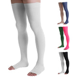 Doc Miller Thigh High Compression Socks Women and Men 20-30mmHg for Varicose Veins, Pregnancy Support Compression Stockings for Women, 1 Pair (White, XX-Large)