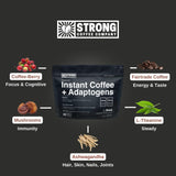 STRONG COFFEE COMPANY | BLACK | PREMIUM ORGANIC INSTANT BLACK COFFEE | 30 SERVINGS PER PACK - Smooth Taste, Dairy Free, Keto Friendly, Gluten Free, Enjoy Hot or Cold Just Add Water