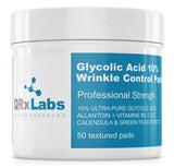 Glycolic Acid 10% Wrinkle Control Pads for Face & Body - 10% Ultra Pure Glycolic Acid, Allantoin, Vitamins B5, C & E, Calendula & Green Tea Extracts - Keeps skin smooth and prevents wrinkles and lines