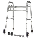 Heavy Duty Folding Walker,Lightweight Walker Support up 500lbs,Narrow Mobility Walker with Width Adjustable and Trigger Release for Seniors, Elderly