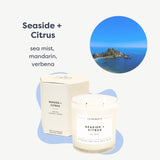 Calyan Wax Scented Candle Seaside & Citrus Candle for The Home Scented with Mandarin & Verbena, Soy Wax Aromatherapy Candle in Glass Jar with 37 Hour Burn Time, Non Toxic Scented Candles Gifts