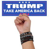 Yangmics Direct Trump NEEDS SUPPORT - 4 Trump Take America Back for President 2024 Silicone Bracelets - Inspirational Motivational Wristbands - Adults Unisex Gifts for Men Women