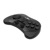 Retro-Bit SEGA Saturn® 2.4GHz Wireless Pro Controller for Sega Saturn, Sega Genesis Mini, Switch, PC, Mac - Includes 2 Receivers - Black