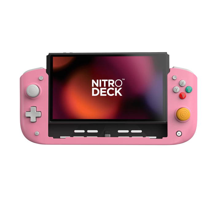 CRKD Nitro Deck - Professional Handheld Deck with Zero Stick Drift for Nintendo Switch and Switch OLED (Retro Pink - Nostalgia Collection)