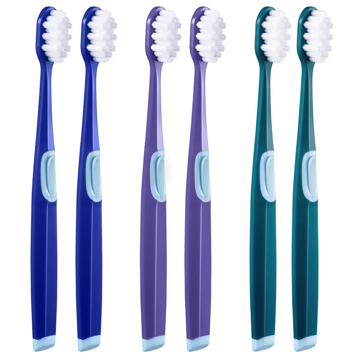 Frekare Extra Soft Toothbrushes for Adults - 10000 Micro Nano Bristles for Sensitive Teeth, Gum Recession and Elderly (Diamond Shaped Head, 6 Count)