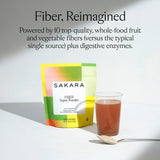 SAKARA Fiber Super Powder - Pineapple Flavor Prebiotic Fiber Powder, High Fiber & Digestive Enzymes Organic Fiber Supplement Powder, Daily Fiber Drink, Acacia Fiber Powder