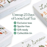 Plum Deluxe Tea Advent Calendar 2024 - Hand Blended Holiday Flavors, Exclusive Loose Leaf Tea for Adults, 25 Unique Teas in Daily Envelopes (2 Per Day to Share) Gift Ready Tin, Herbal Caffeine Free