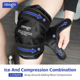 NEWGO Ice Pack for Knee Replacement Surgery, Reusable Gel Cold Pack Wrap Around Entire Knee for Knee Injuries, Pain Relief, Swelling, Bruises (Black)