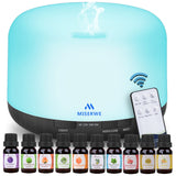 Miserwe Diffuser 500ML Essential Oil Diffuser with Adjustable Mist Mode and 4 Timer Setting Diffuser for Essential Oils Waterless Auto Shut-off for Home Office Yoga Spa