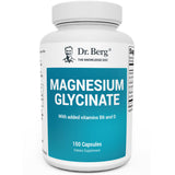 Dr. Berg's Magnesium Glycinate 400mg – Chelated Magnesium Supplement with Vitamin D & B6 – 150 Veg Capsules