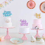 3Pcs Cake Stand, Pink Round Cupcake Stand 8/10/12Inch Dessert Display Stand Cupcake Holder Pastry Serving Plate for Baby Shower Wedding Birthday Party Celebration Home Decoration