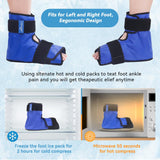 NEWGO Ice Pack Foot Ice Pack Wrap for Plantar Fasciitis, Edema, Achilles Tendonitis Relief, Gel Foot Cold Pack Hot Cold Therapy Ice Boot for Foot and Ankle Pain Relief - 2 Pack Blue