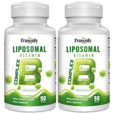 Franguly Active B Complex Liposomal B Vitamins with Choline & Inositol, 90 Softgels B1, B2, B3, B5, B6, Biotin, Folate, B12 Methylcobalamin- Immune, Energy, Brain & Heart Support-2 Bottles
