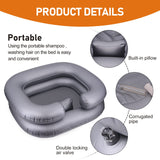 UOPIRHJ Portable Shampoo Bowl, Inflatable Hair Washing Sink for Bedridden, Disabled,Injured, Hair WashTub for Dreadlocks and at Home Sink Washing (Grey)