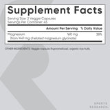 Sports Research® Magnesium Glycinate - Supports Restful Sleep & Enzymatic Processes - 160 mg Chelated Magnesium - Vegan Capsule - 90 count