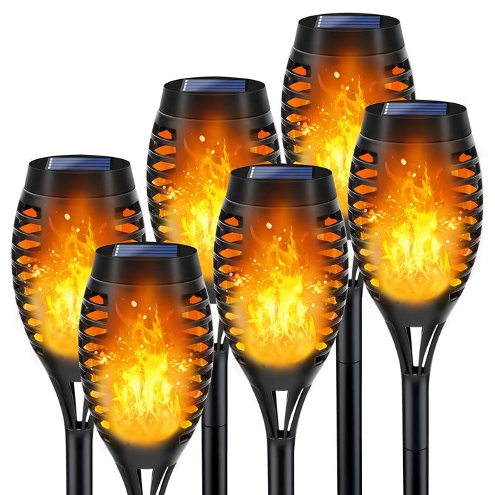 LNRYY Outdoor Solar Lights, 6Pack Solar Torch Light with Flickering Flame