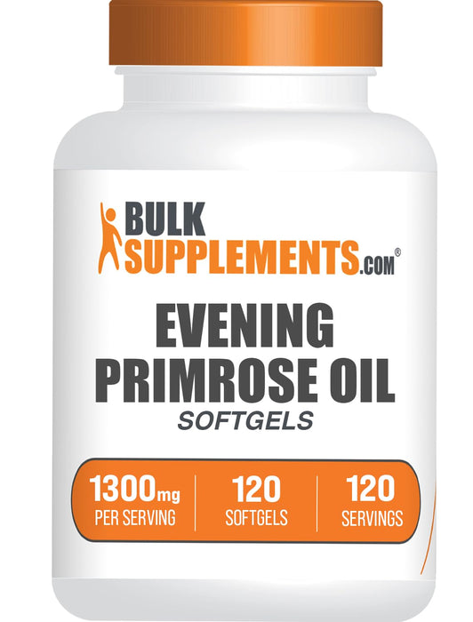 BULKSUPPLEMENTS.COM Evening Primrose 1300mg Softgels - Omega 6 Supplement, Gamma Linoleic Acid Supplement - 1 Evening Primrose Softgels per Serving, 120 Softgels (Pack of 1)