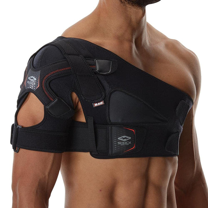 Shock Doctor Shoulder Support Brace for Men, Prevents & Promotes Healing from AC Sprains, Rotator Cuff Injuries & Moderate Separations