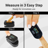 Vive Precision Pulse Oximeter - Oxygen Monitor Fingertip, Heart Rate Medical Grade Sensor LED Display - Accurate Finger Meter For Saturation SpO2, Lanyard & Batteries Included - FSA/HSA Approved