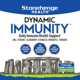 STONEHENGE HEALTH Dynamic Immunity Daily Supplement 10-in-1 Immune Boosters Zinc, Elderberry, Echinacea, Vitamin C & Probiotic L. Acidophilus – Supports Immune System & Respiratory Health, 60 Capsules