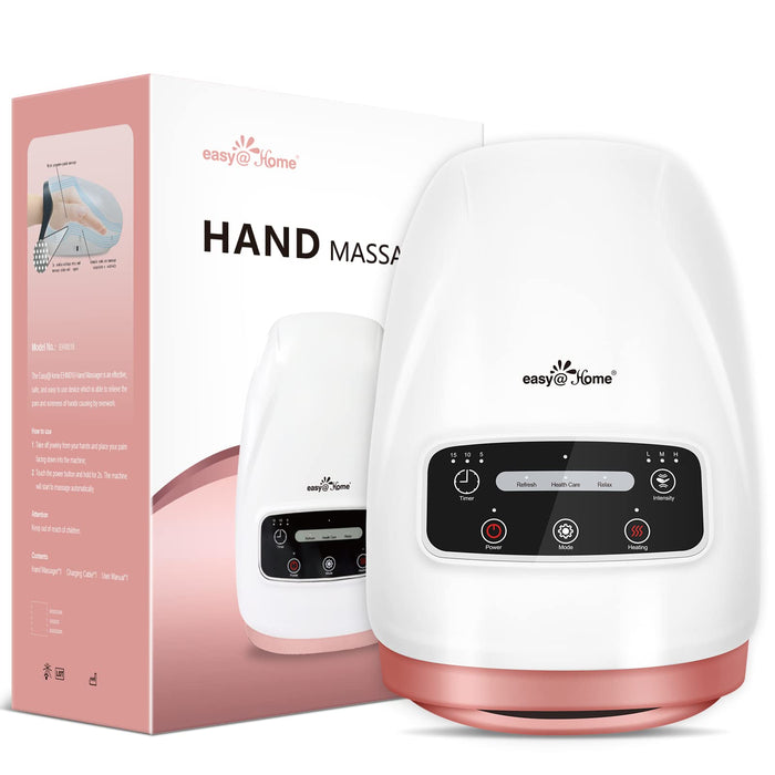 Cordless Electric Hand Massager Device: Easy@Home Hand Massager for arthritis - with Compression and Heat - 3 Massage Modes - Pain Relief for Hands Carpal Tunnel and Finger Numbness EHM018