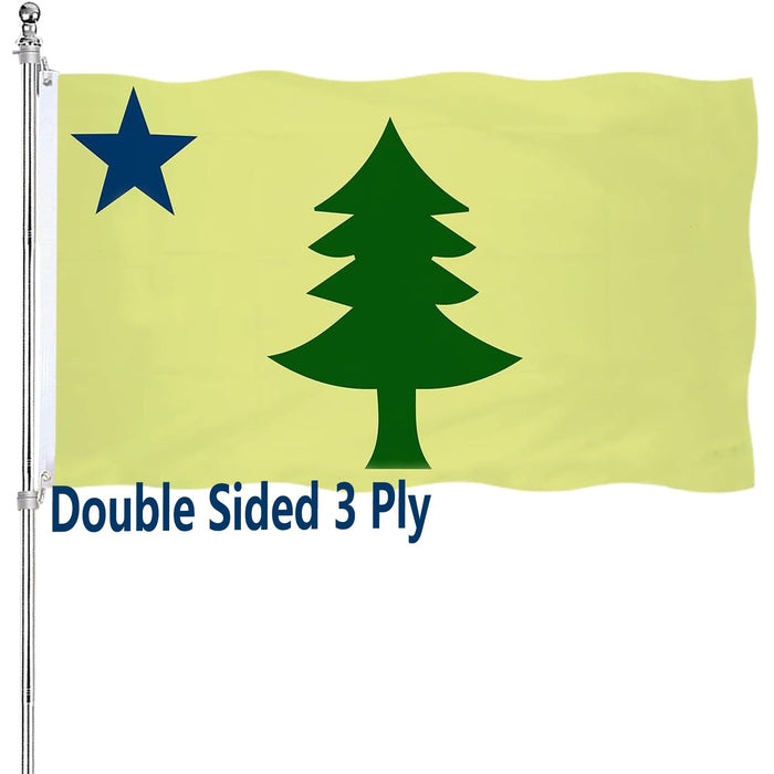 Original Maine State Flag 3x5ft Double Sided Outdoor 1901-1909 Original Maine Flag Heavy Duty Vivid Colors State Flags 3 Ply with Durable Canvas Header and Brass Grommets