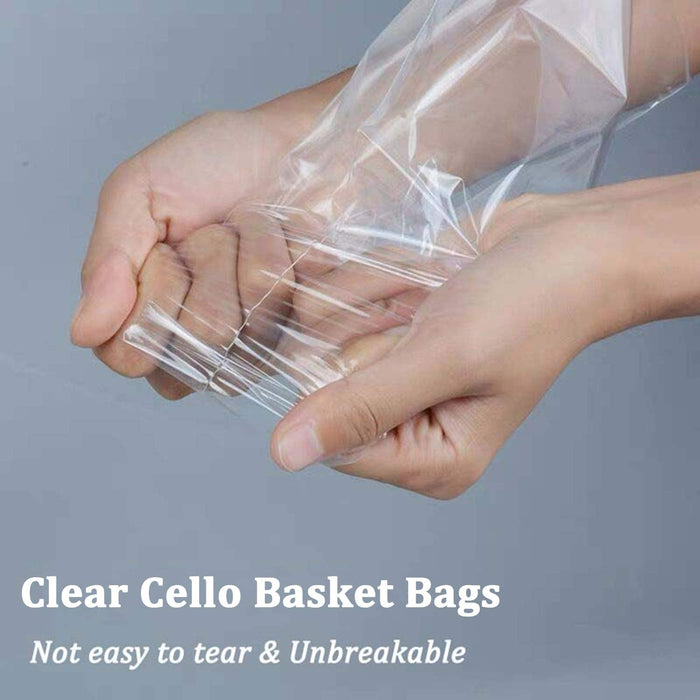 Morepack Extra Large Cellophane Bags for Gift Baskets 35x47 Inches, Jumbo Big Clear Cellophane Bags 20 Pieces