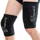 TheraICE Knee Ice Pack Wrap PRO Compression Sleeve, Reusable Gel Cold Packs Brace also for Hamstring & Quad - Flexible Cold Wrap Recovery, FocusZone Technology for Extra Cooling & Pressure (XL)