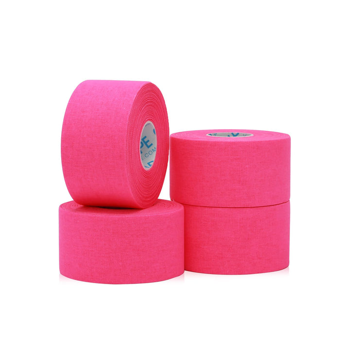 OK TAPE Athletic Sports Tape（4 Packs) - 45ft Per Roll Very Strong Tape for Athlete & Sport Trainers & First Aid Injury Wrap, Perfect for Fingers Ankles Wrist on Bat, Hockey Stick - Pink