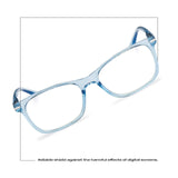 READEREST Blue Light Blocking Reading Glasses (Light Blue, 2.50 Magnification) Computer Eyeglasses With Thin Reflective Lens, Antiglare, Eye Strain, UV Protection, Stylish For Men And Women