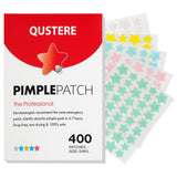 QUSTERE Pimple Patches for Face, Hydrocolloid Acne Patches, Cute Star Zit Covers, Colorful Spot Stickers with Tea Tree, Salicylic Acid & Cica Oil| 3 Sizes (10mm, 12mm & 14mm) |400 Count