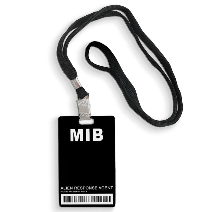 Man in Black ID Badge Prop Costume, Man in Black ID Badge Holder with Lanyard, Decorative Cosplay Spy Decorations Secret Agent ID Card Holder, Christmas,Halloween Costumes ID Badge Props,Black, 1 Pack