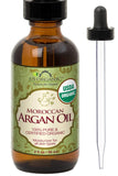 US Organic Moroccan Argan Oil, USDA Certified Organic,100% Pure & Natural, Cold Pressed Virgin, Unrefined, 2 Oz in Amber Glass Bottle, for Hair treatment, Skin, Nail, Cuticle, Sourced from Morocco.