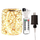 RESNICE LED Plug in Fairy String Lights 100FT Waterproof Warm White String Lights 300 LED Remote Control for Living Bed Room, Backyard, Patio, Garden, Porch, Wedding or Christmas Decorating