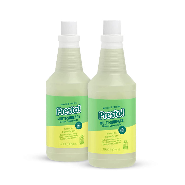 Amazon Brand - Presto! Multi-Surface Cleaner Concentrate, 2X Concentrated Formula, Lemon Scent, 32 fl oz (Pack of 2)