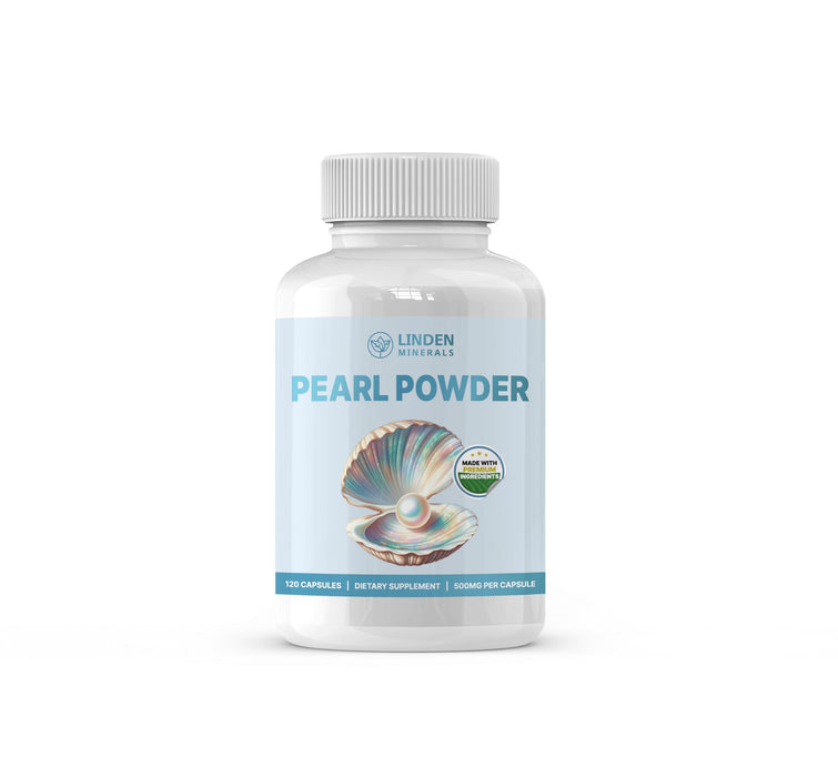Linden Minerals Pearl Powder Supplement 500mg, 120 Capsules - Natural Source of Calcium & Amino Acids, Anti-Aging Antioxidants for Skin Care, Non-GMO