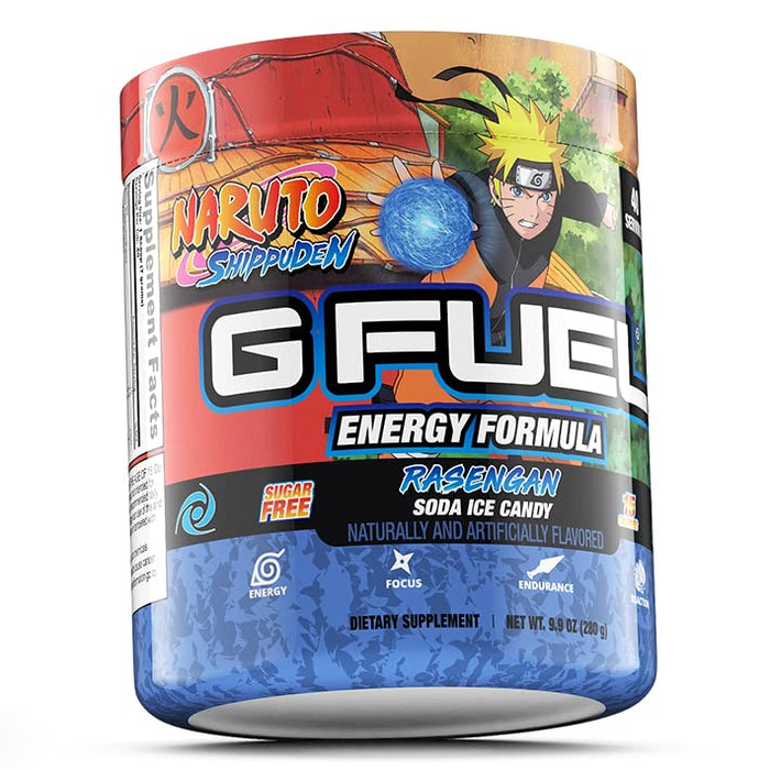 G Fuel Rasengan Energy Powder, Sugar Free, Clean Caffeine Focus Supplement, Water Mix, Soda Ice Candy Flavor, Focus Amino, Vitamin + Antioxidants Blend - 9.8 oz (40 Servings)