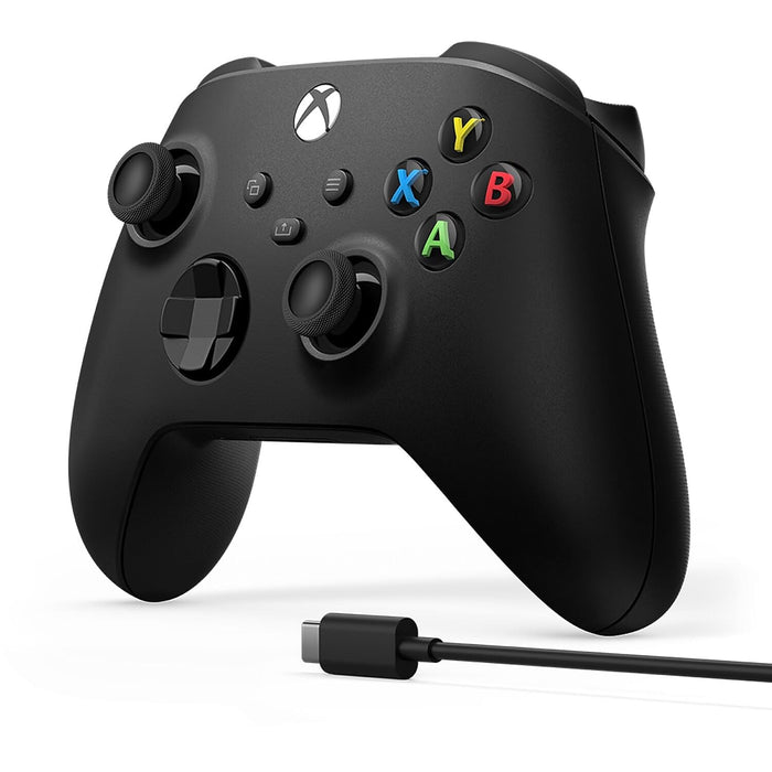 Xbox Core Wireless Gaming Controller + USB-C® Cable – Carbon Black – Xbox Series X|S, Xbox One, Windows PC, Android, and iOS