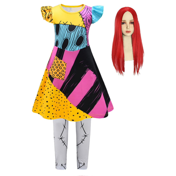 Szytypyl Sally Costume Kids, Sally Costume Girls Toddler Christmas Nightmare Dress Up