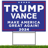 Signbeats Trump JD Vance 2024 Make America Great Again Yard Sign, Blue,12"x17.5" - Double-Sided Corrugated Plastic Lawn Sign with H Stake