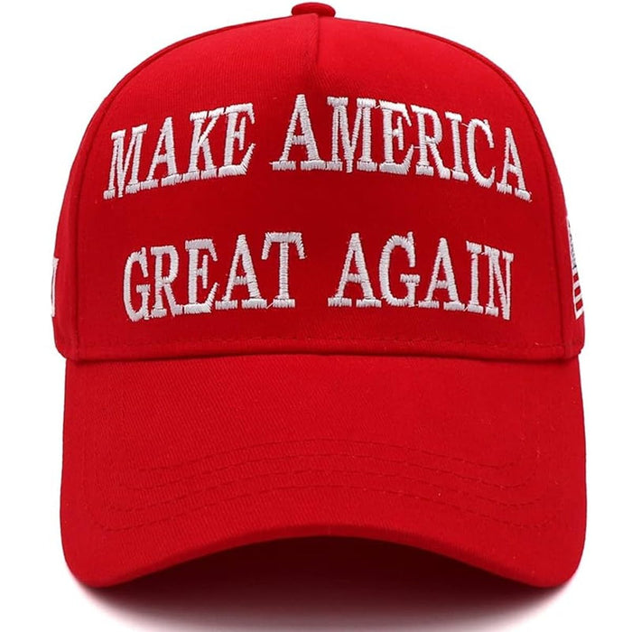 MAGA Hat Make America Great Again Donald Trump 45-47 with USA Flag Cap Adjustable 2024 Keep America Great Baseball Hat (Cotton, Red 45-47)