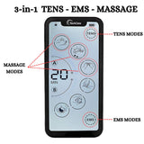 Tens Unit Muscle Stimulator 24 Massage Mode Tens EMS Machine Device Touchscreen Massager Intensity Deep Tissue Shoulder Pain Relief Sciatica Tendonitis Plantar Fasciitis