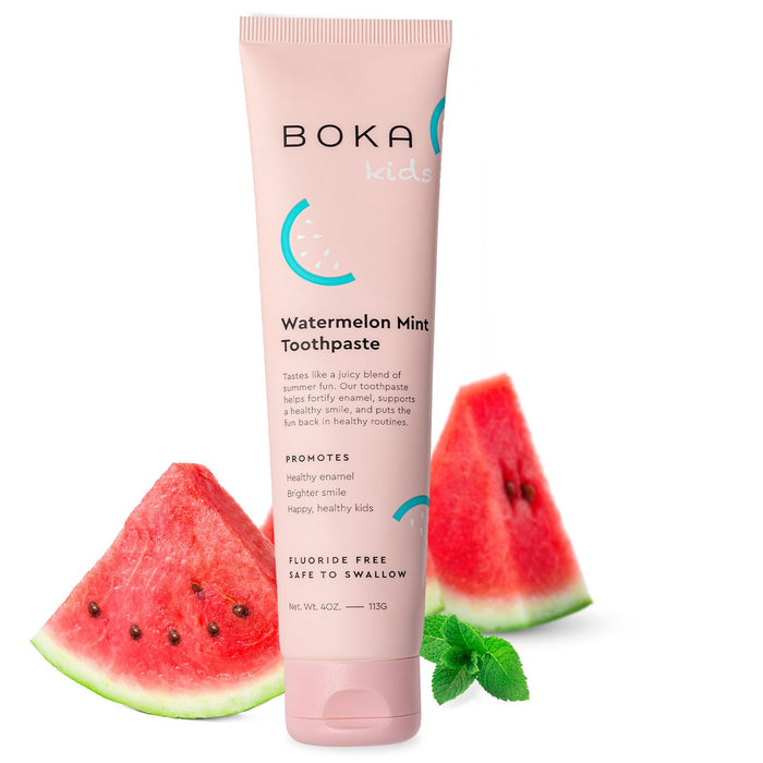 Boka Fluoride Free Toothpaste Nano Hydroxyapatite, Helps Remineralize, Appropriate for Sensitive Teeth, Whitening - for Adult, Kids Oral Care - Watermelon Mint Flavor, 4oz 1Pk - US Manufactured