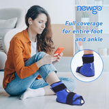 NEWGO Ice Pack Ankle Foot Ice Pack Wrap for Plantar Fasciitis, Foot Cold Pack with Plush Backing Hot Cold Therapy Foot Ice Wrap for Achilles Tendonitis, Swelling, Sprained Ankles and Heel, Blue
