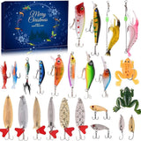 FIALAME Fishing Advent Calendar 2024, Fishing Lure Christmas Countdown, 24 Days Fishing Lures Set for Adult Men Teen Boys, 2024 Xmas Surprise Gift for Fishing Love