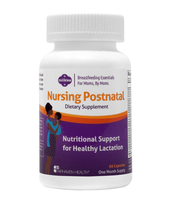 Milkies Fairhaven Health Nursing Postnatal Vegetarian Supplement for Breastfeeding Women with Vitamin D and B, Nutritious Breast Milk Multivitamin - Gluten and Dairy Free - 1 Month Supply