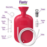 Flents Douche and Enema Combination Kit for Men and Women, Large Capacity, Multipurpose Cleaning System, Made with Comfortable Material, Red (1.66 L)