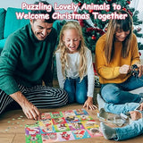 Advent Calendar 2024 Christmas Jigsaw Puzzles, Christmas Dogs & Cats Christmas Holiday Puzzle for Kids Adults 24 Boxs 1008 Pieces Puzzles for Boys Girls Countdown to Christmas Gifts Stocking Stuffer